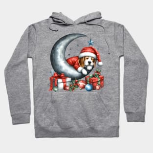 Beagle Dog On The Moon Christmas Hoodie